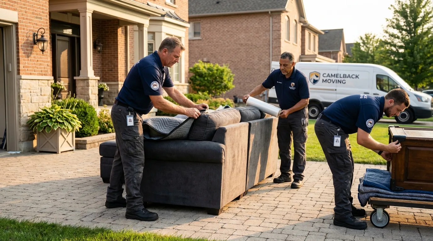 Large estate moving crew wrapping furniture in Kingwood, WV