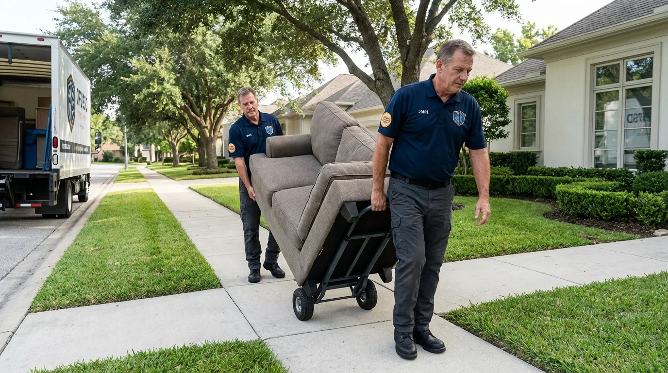 Local residential moving crew loading furniture in Kingwood, WV